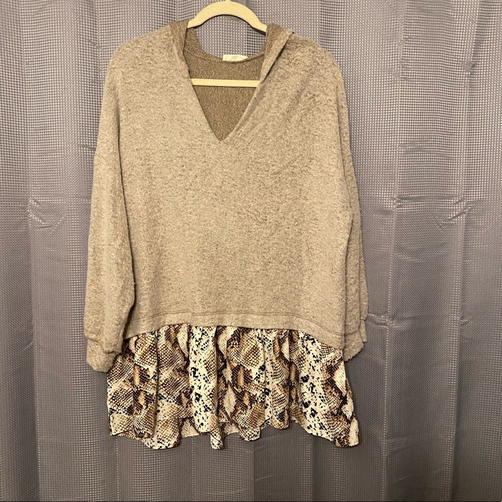 Hummingbird Hooded Layered Sweater